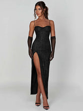 Sparkle Maxi Dress New Spaghetti Strap Backless Sleeveless Lace Dress